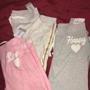 Girl’s Carter’s sweatpants 3 pairs